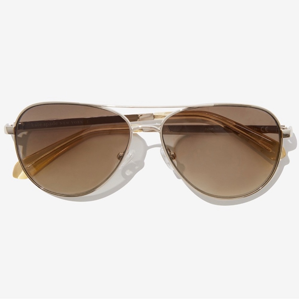 Kate Spade NY Emmaline aviator style gradient sunglasses NEW w/soft cloth case.